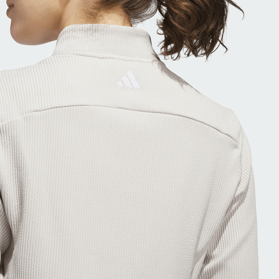 Adidas Ladies Textured Golf Jacket - Beige