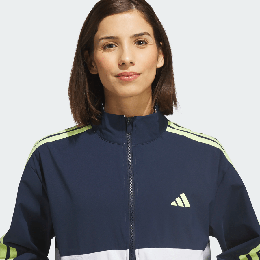 Adidas Ladies Beyond The Course Colorblock Twistweave Full-Zip Jacket - Navy/White