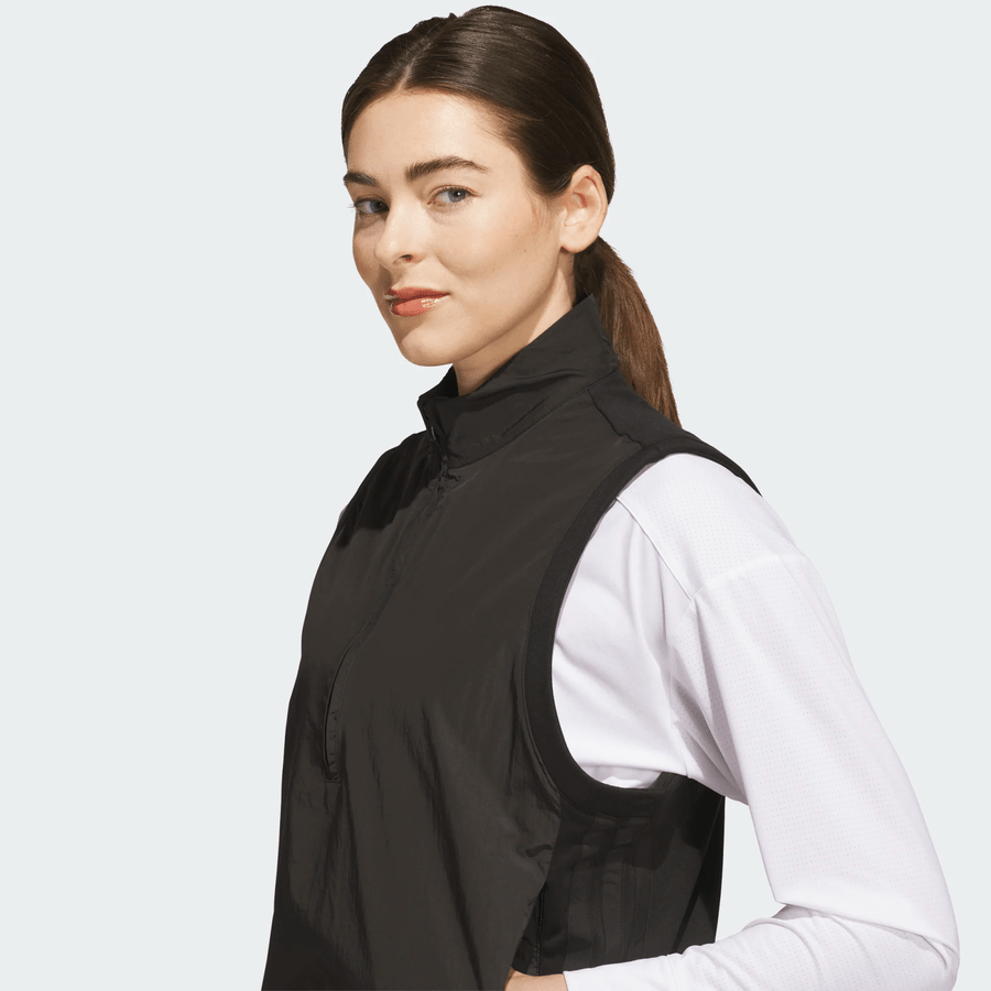 Adidas Ladies Beyond The Course Climawarm Half-Zip Loose Vest - Black