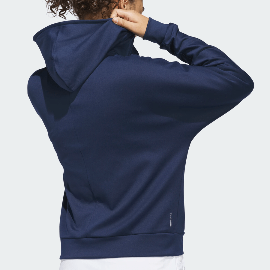 Sweat à capuche ample à boutons-pression Climawarm Adidas Beyond The Course pour femme - bleu marine
