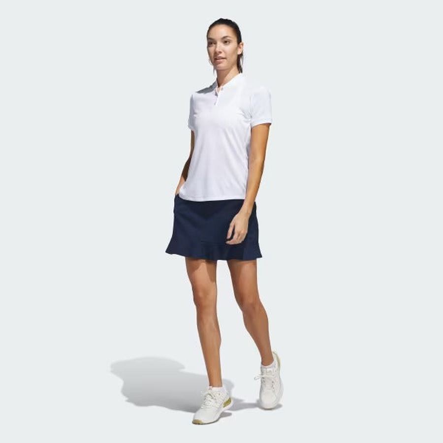 Adidas Ladies Ultimate365 Diamond Jacquard Polo Shirt - White