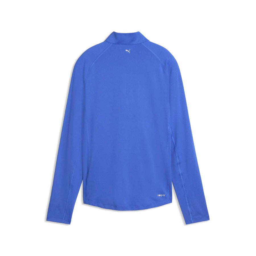 Puma Ladies YOU-V Solid 1/4 Zip Golf Pullover - Blue