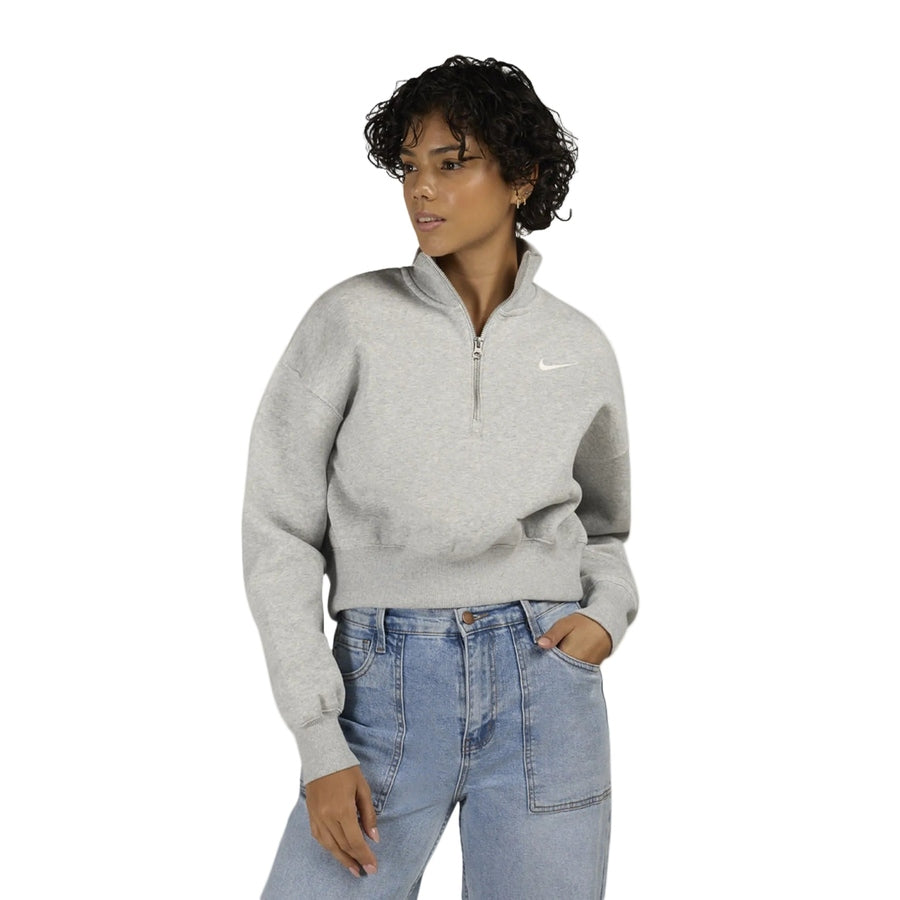 Nike Ladies Phoenix Fleece 1/4-Zip Crop Top