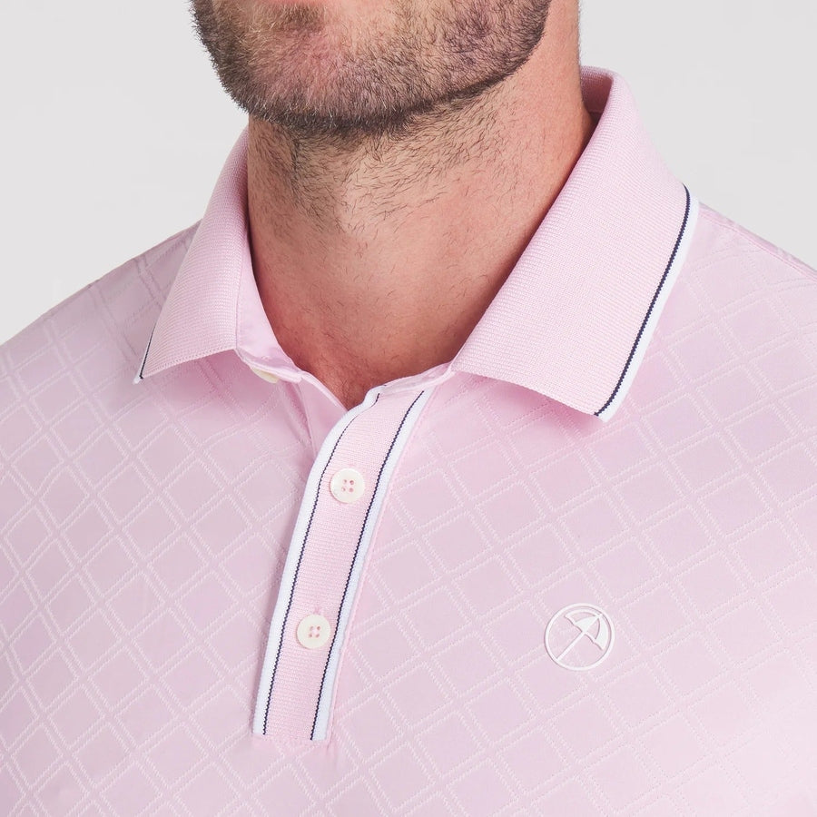 Puma AP Tipped Jacquard Golf Polo - Pink
