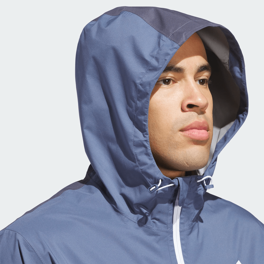 Adidas RAIN.RDY Hooded Waterproof Golf Jacket - Blue