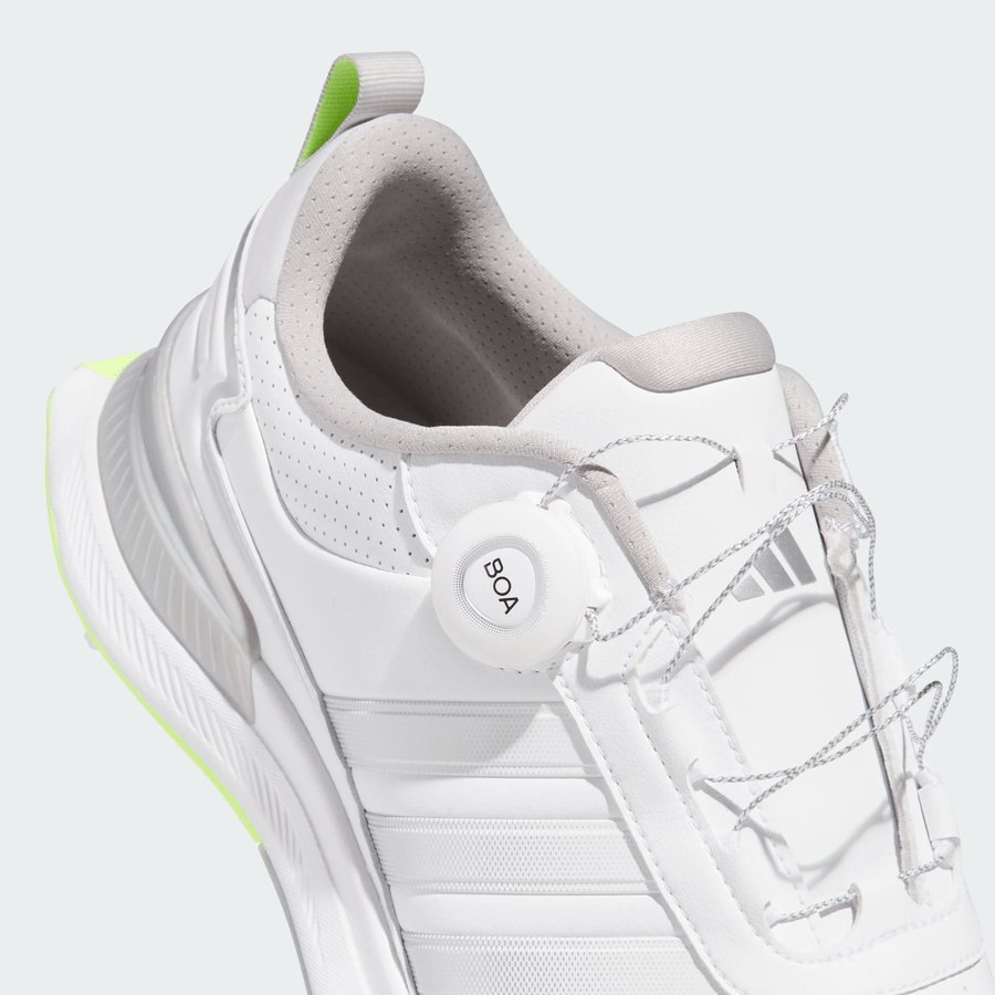 Adidas R2G BOA Golf Shoes - White/Lime