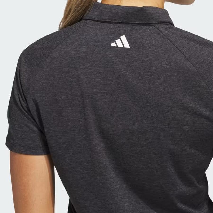 Adidas Ladies Ultimate365 Heathered Twistknit Polo Shirt - Black