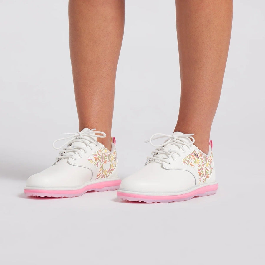 Puma Ladies Avant x Dani Dazey Spikeless Golf Shoes - White/Pink