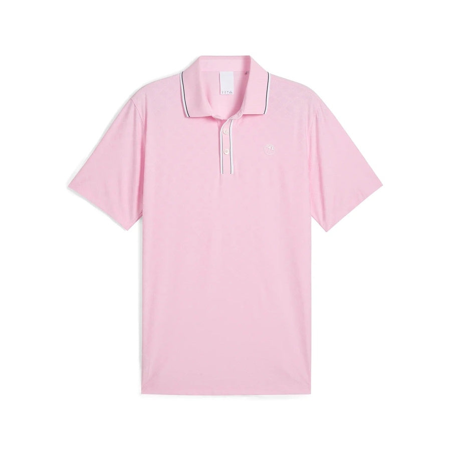 Puma AP Tipped Jacquard Golf Polo - Pink