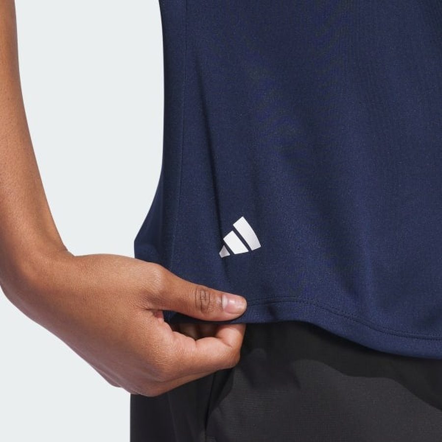 Adidas Ladies Solid Performance Short Sleeve Polo Shirt - Navy