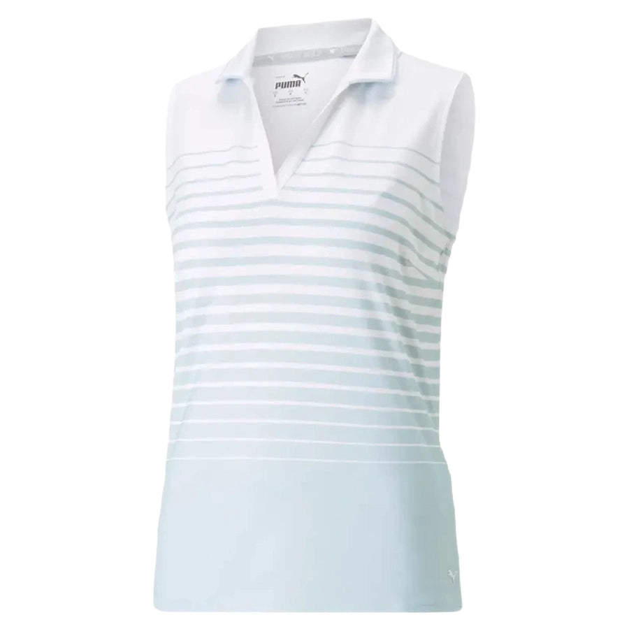 Puma Ladies MATTR Sleeveless Stripe Golf Polo WHLS