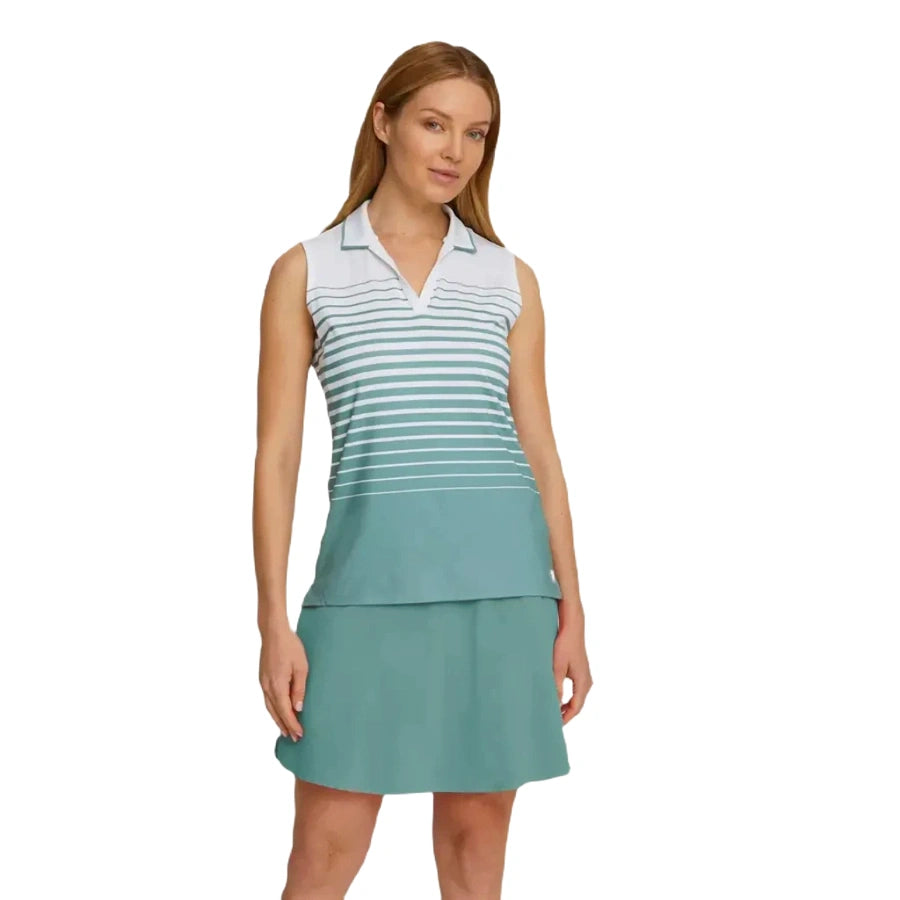 Puma Ladies MATTR Sleeveless Stripe Golf Polo WHLS