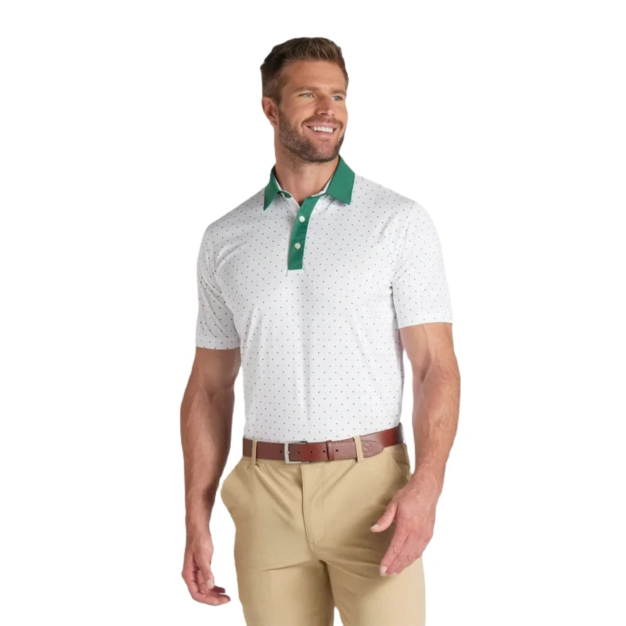 Pure Geo Golf Polo - White/Green