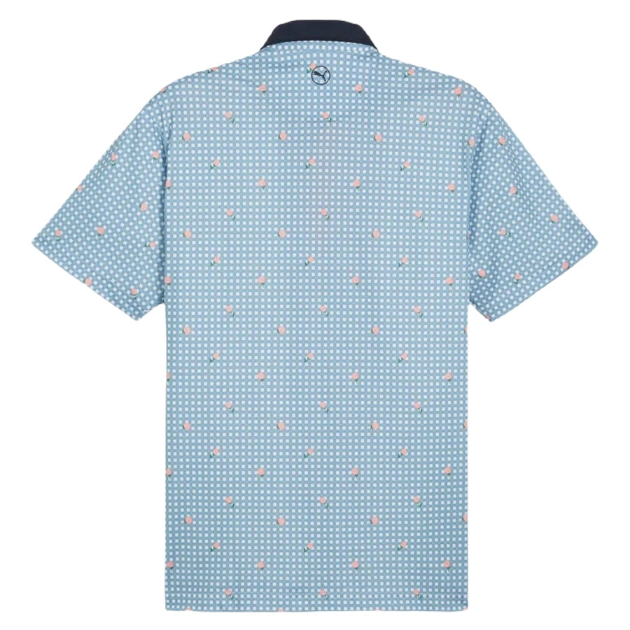Puma Pique Gingham Golf Polo - Blue WHLS