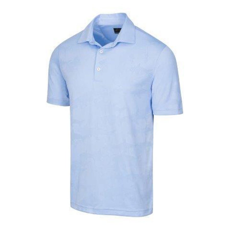 Polo de golf jacquard pour homme Greg Norman Shark - Blue Stream
