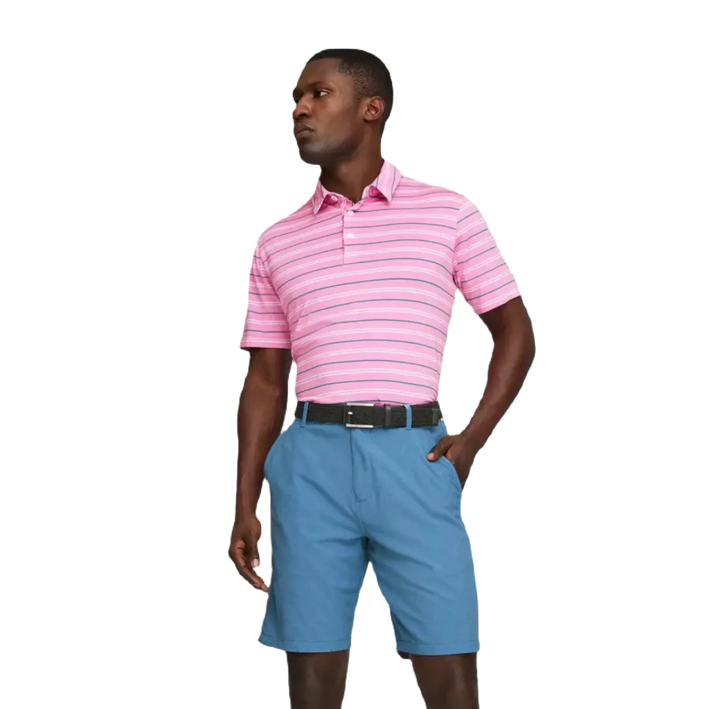 Puma pink golf shirt hotsell