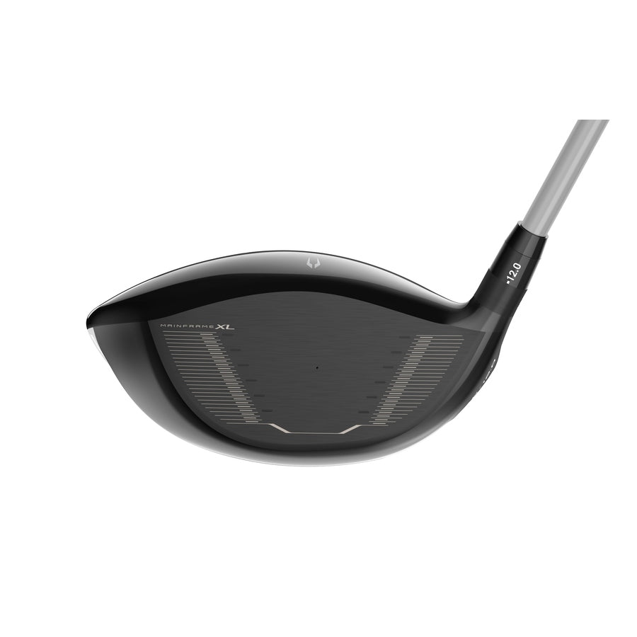 A close-up of a black Cleveland Launcher XL2 Draw Driver head with XL Head Design and a silver face, labeled Launcher XL and 10.5 near the neck, set against a white background.