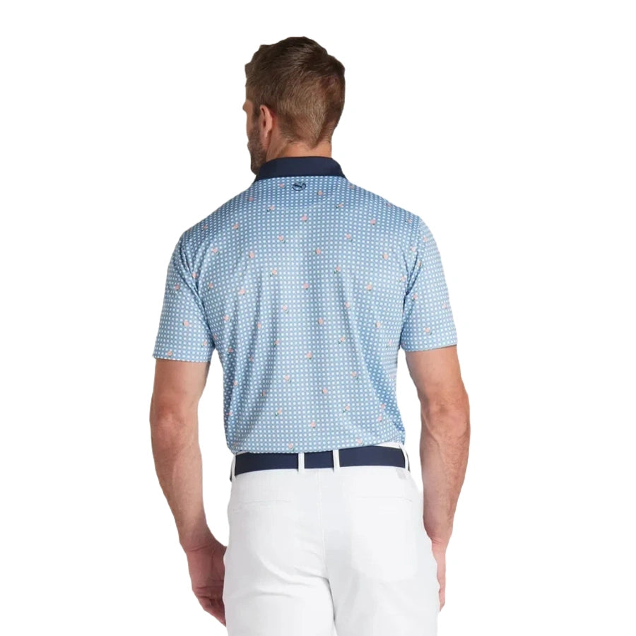 Puma Pique Gingham Golf Polo - Blue WHLS