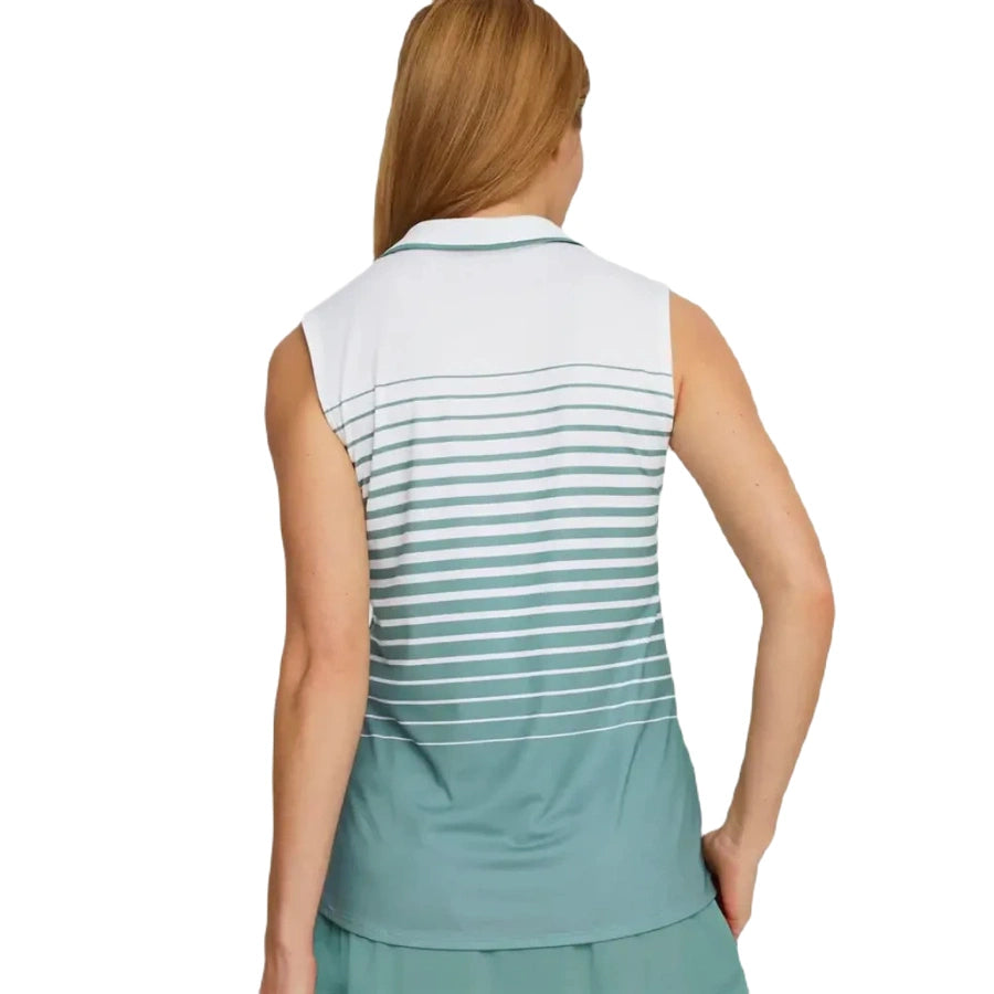 Puma Ladies MATTR Sleeveless Stripe Golf Polo WHLS