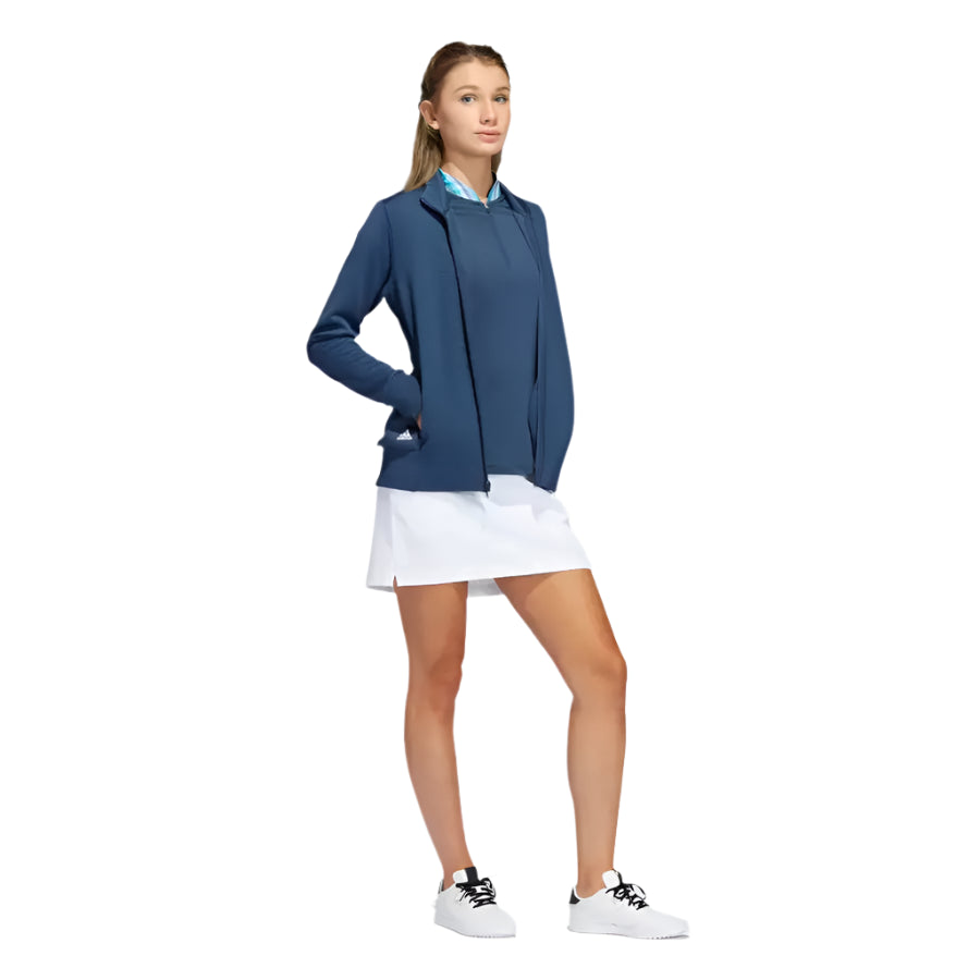 Adidas Ladies Textured Full-Zip Jacket - Navy