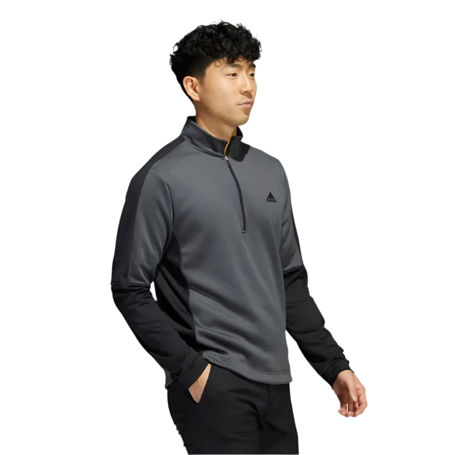 Adidas Colorblock Quarter-Zip Pullover Grey