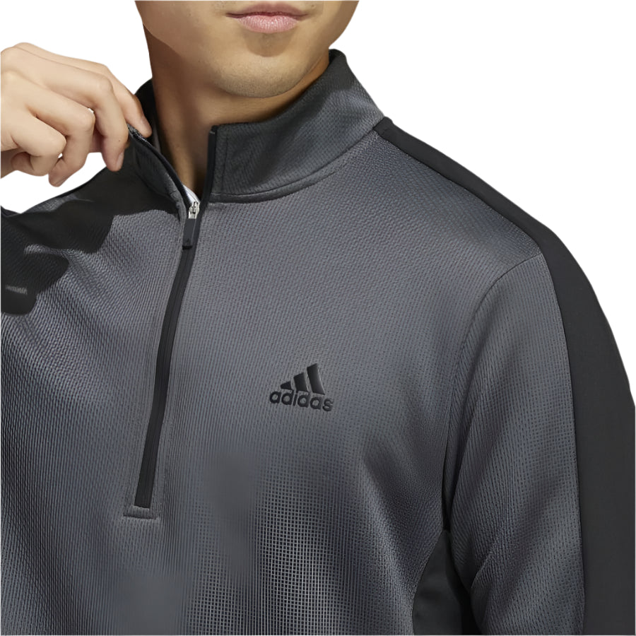 Adidas Colorblock Quarter-Zip Pullover Grey