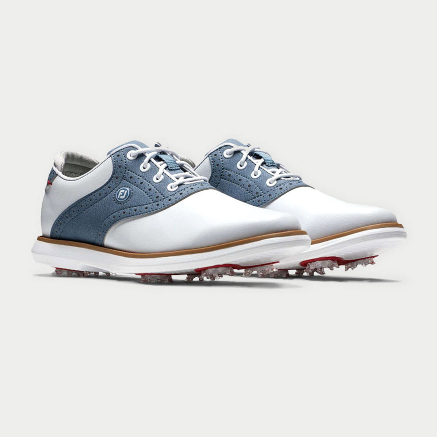 FootJoy Ladies Traditions Golf Shoes - White/Blue