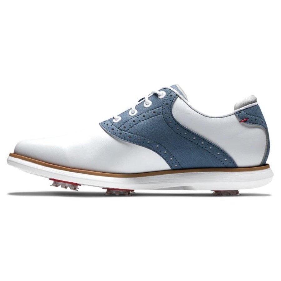 FootJoy Ladies Traditions Golf Shoes - White/Blue