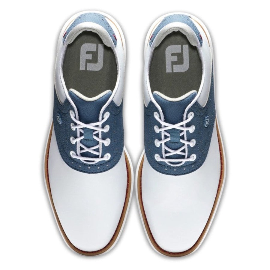 FootJoy Ladies Traditions Golf Shoes - White/Blue