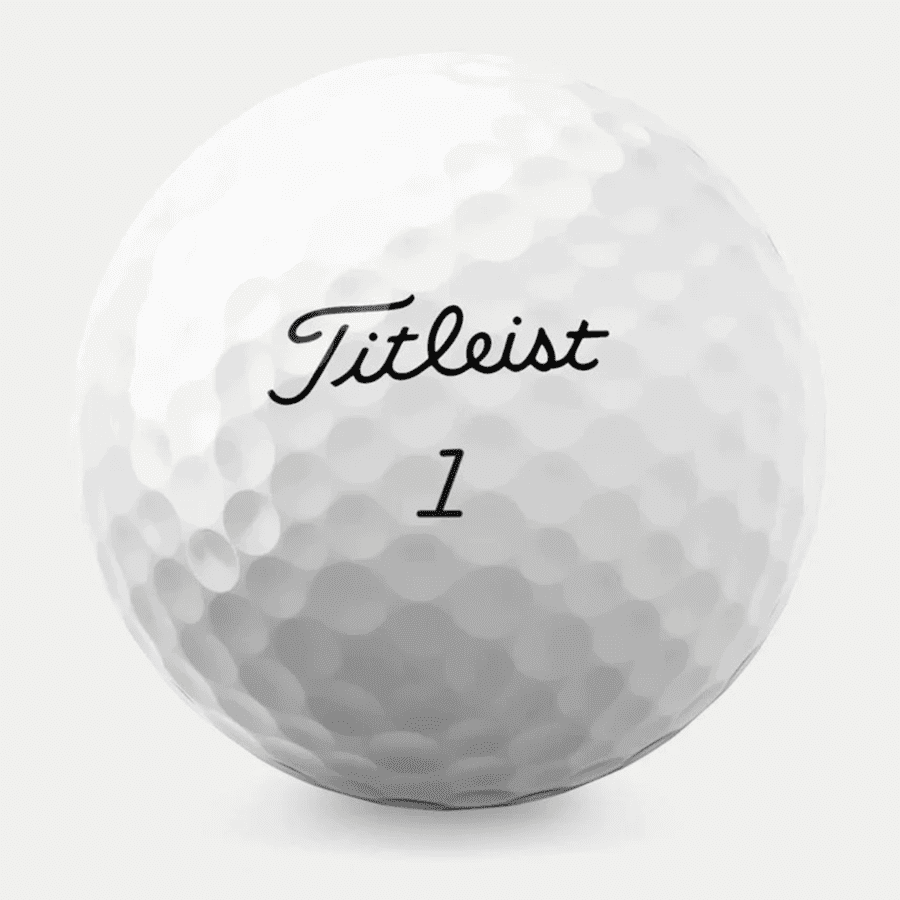 Recycled Titleist Pro V1 Golf Ball over white background