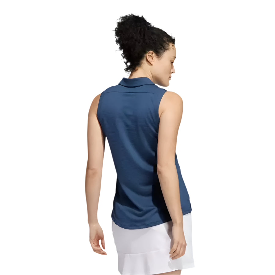 Adidas Ladies Sleeveless Polo Shirt Navy