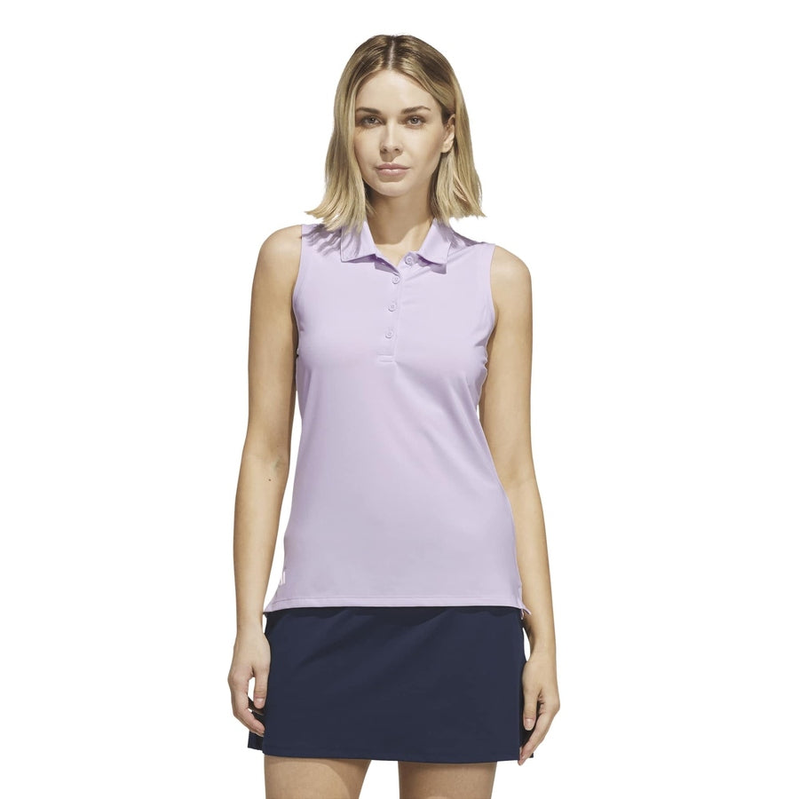 Adidas Ladies Ultimate365 Solid Sleeveless Polo Shirt - Purple