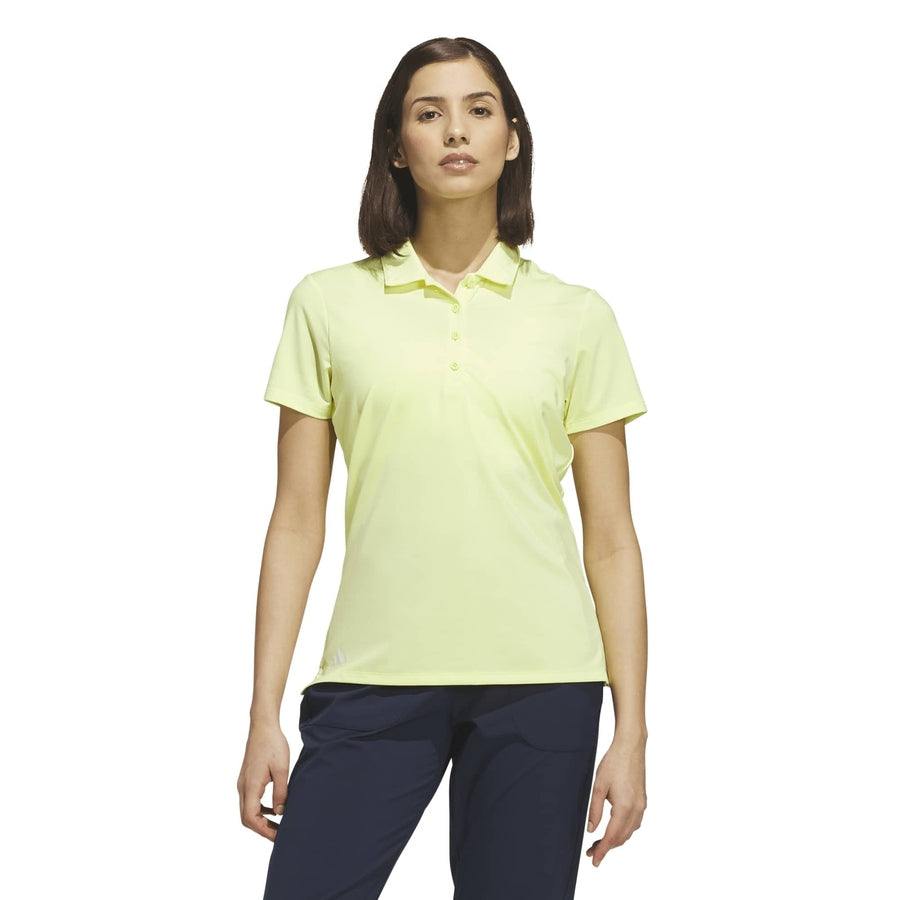 Adidas Ladies Ultimate365 Solid Short Sleeve Polo Shirt - Yellow