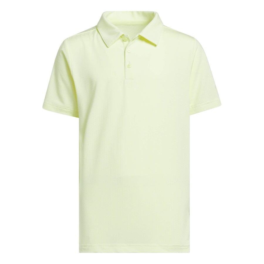 Adidas Boys Textured Short Sleeve Polo Shirt - Yellow