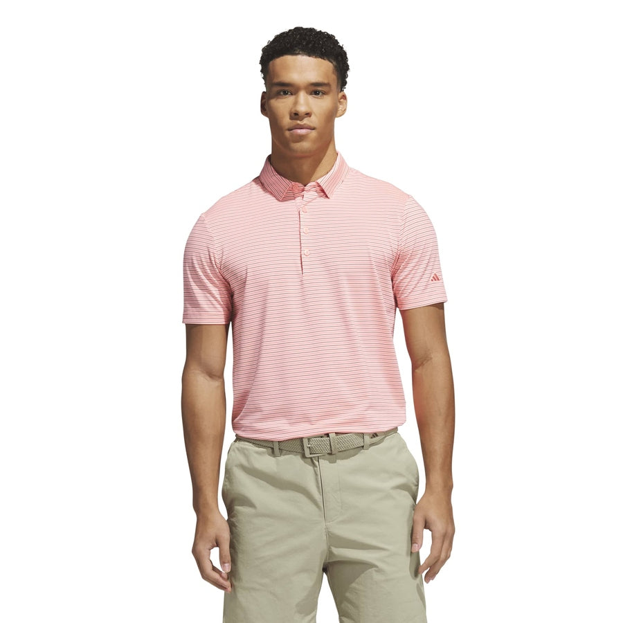 Adidas Ultimate365+ Three Color Stripe Polo Shirt - Pink