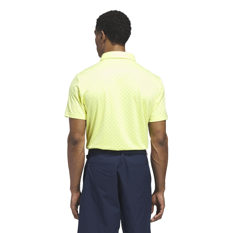 Adidas Performance Textured Print Polo Shirt - Yellow