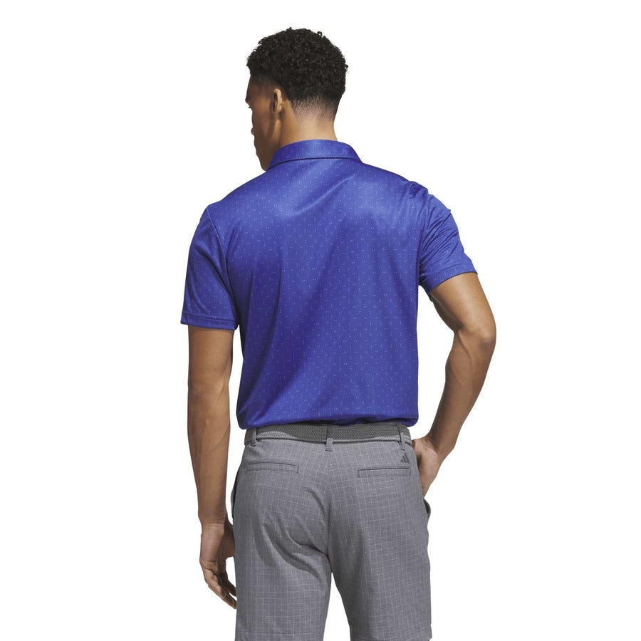 Adidas Performance Textured Print Polo Shirt - Blue