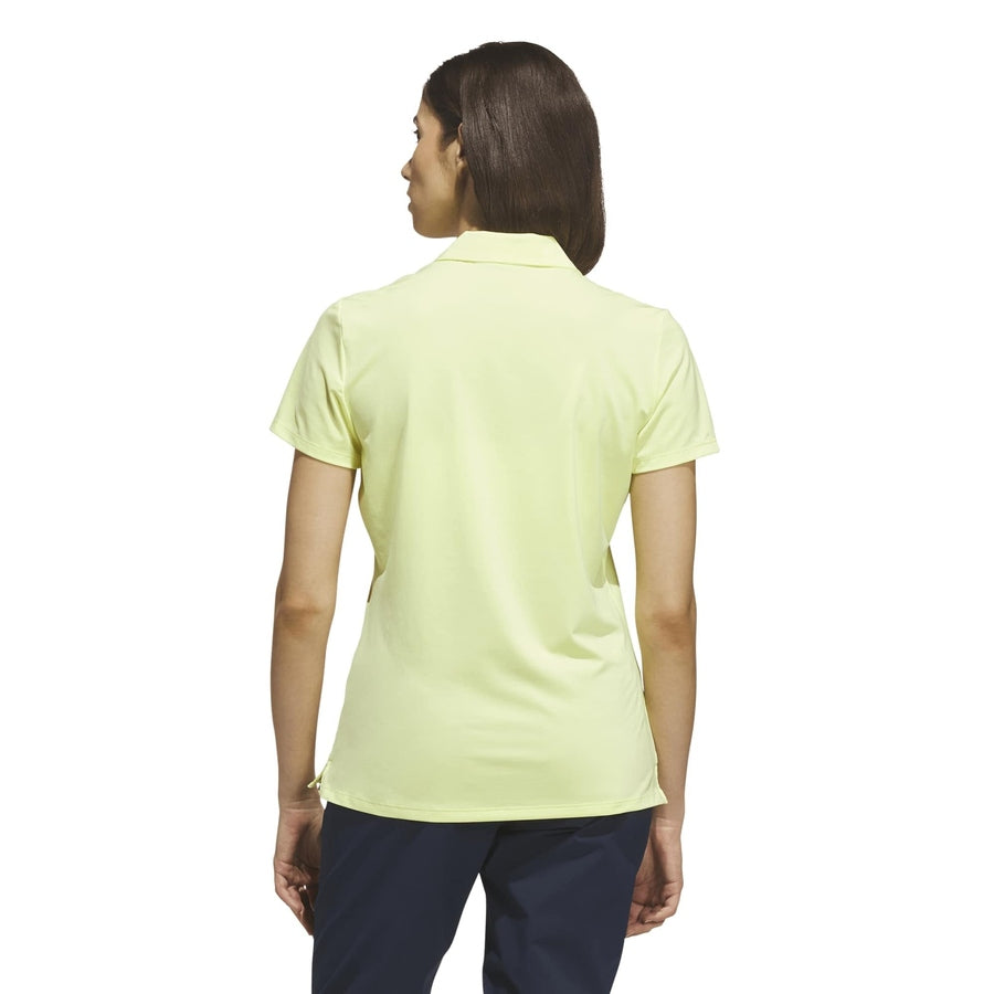 Adidas Ladies Ultimate365 Solid Short Sleeve Polo Shirt - Yellow