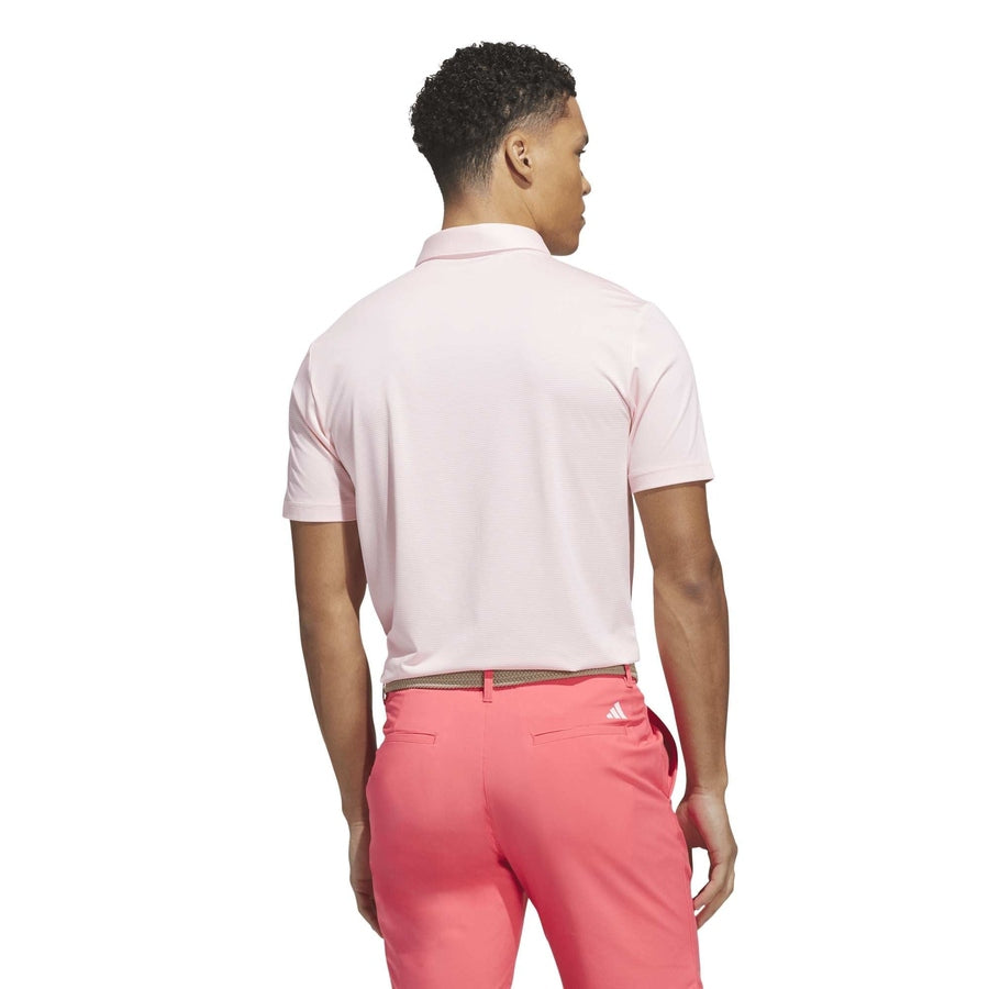 Adidas Ultimate365+ Pencil Stripe Climacool Polo Shirt - Pink