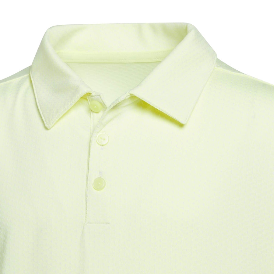 Adidas Boys Textured Short Sleeve Polo Shirt - Yellow
