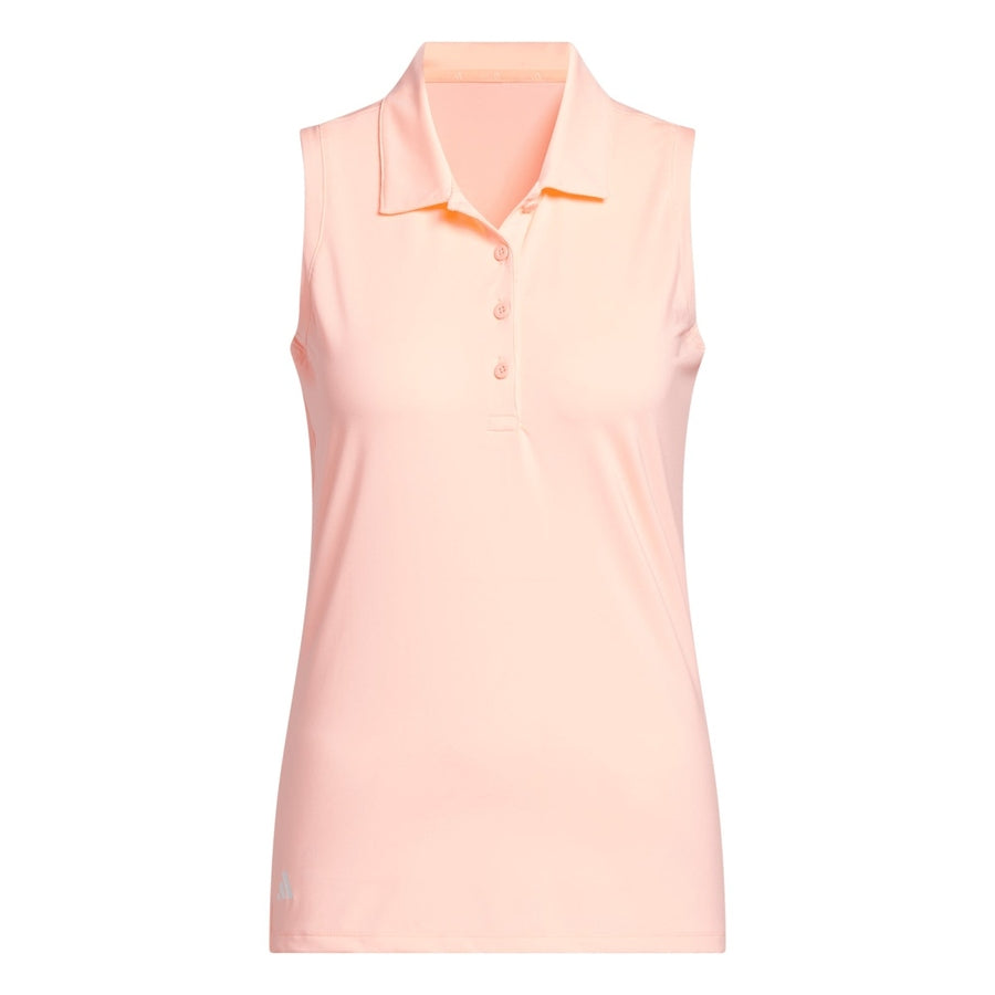 Adidas Ladies Ultimate365 Solid Sleeveless Polo Shirt - Orange