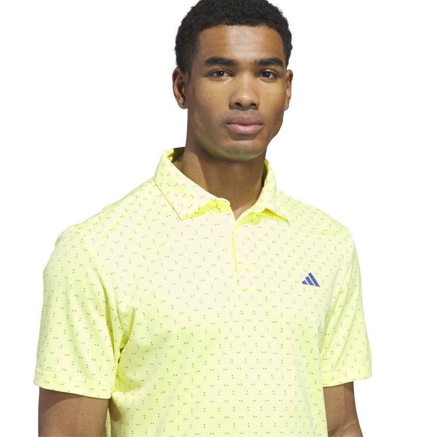 Adidas Performance Textured Print Polo Shirt - Yellow