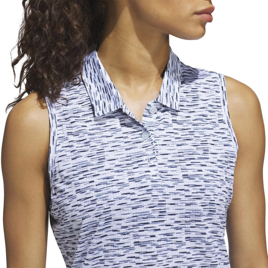 Polo imprimé en maille Climacool Ultimate365 Adidas pour femme - bleu