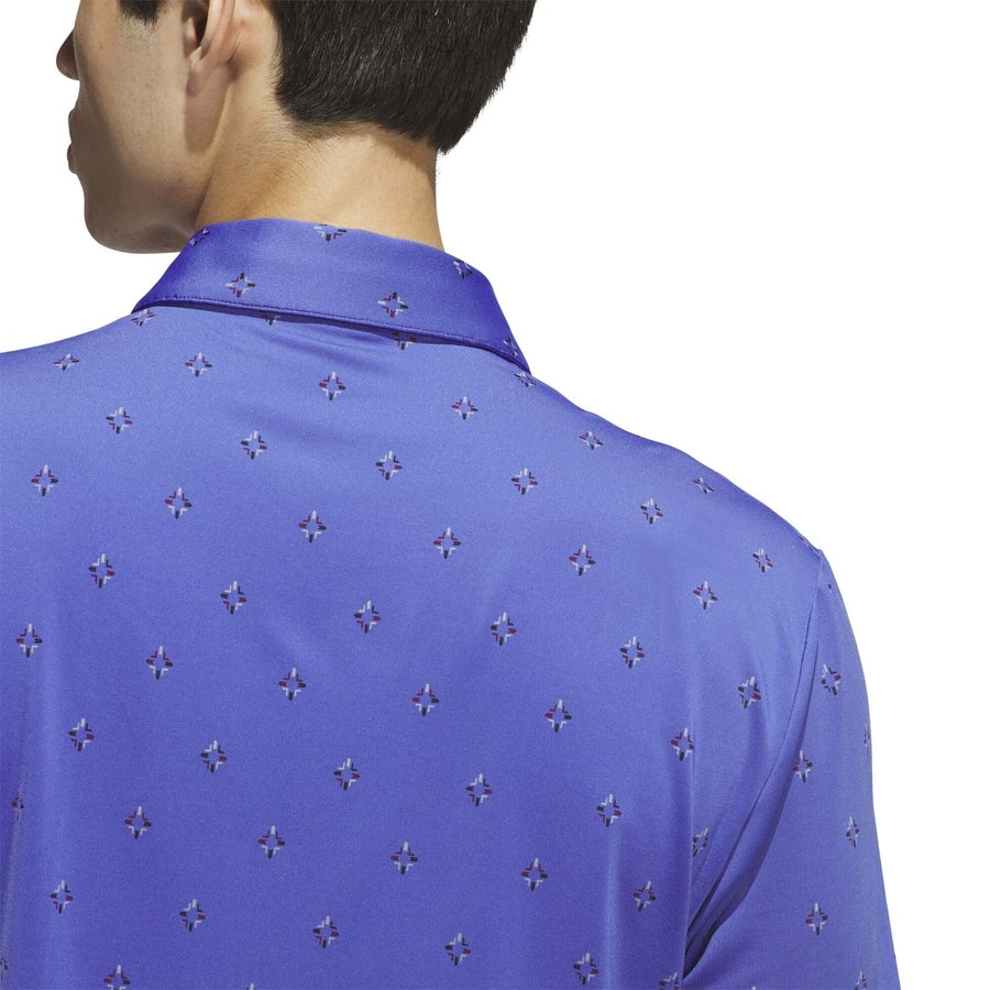 Adidas Ultimate365 Essence Print Climacool Polo Shirt - Blue
