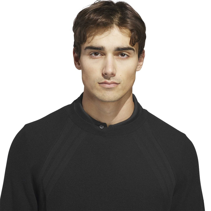 Adidas Ultimate365 Tour Knit Crewneck Sweatshirt - Black