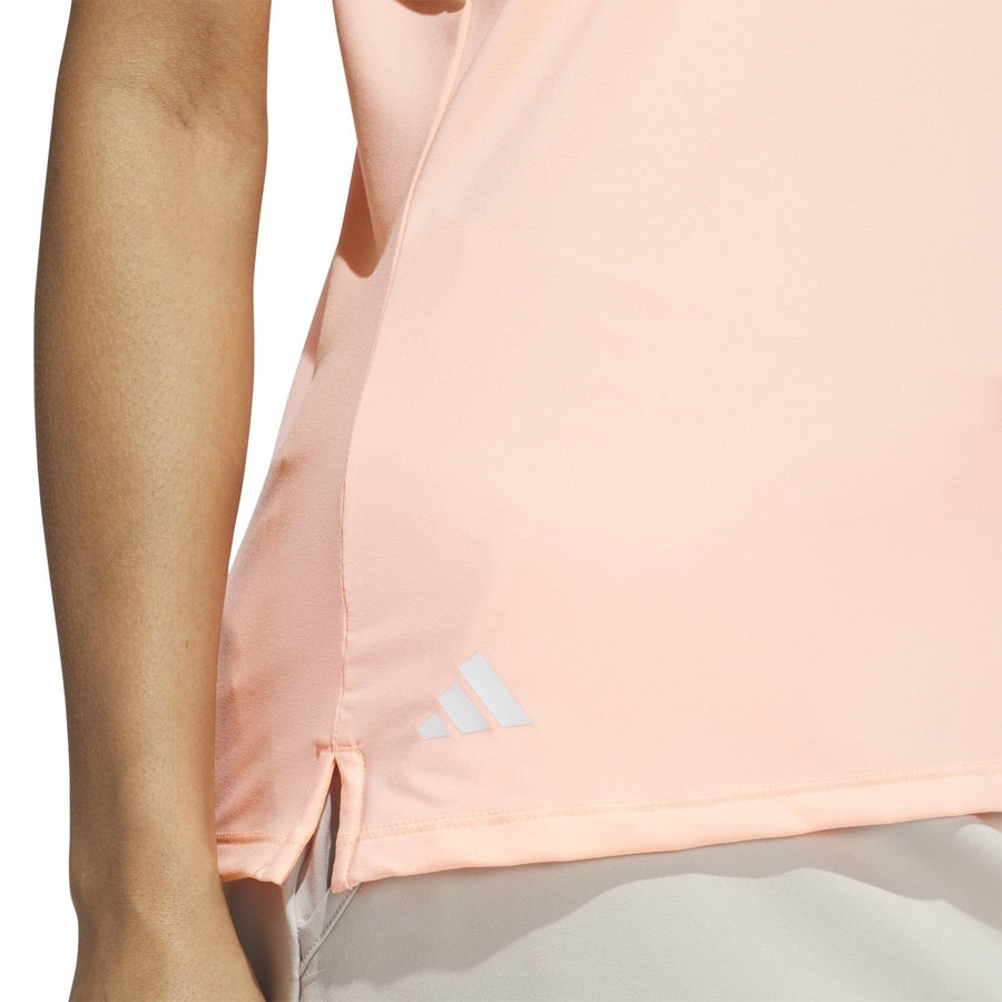 Adidas Ladies Ultimate365 Solid Sleeveless Polo Shirt - Orange
