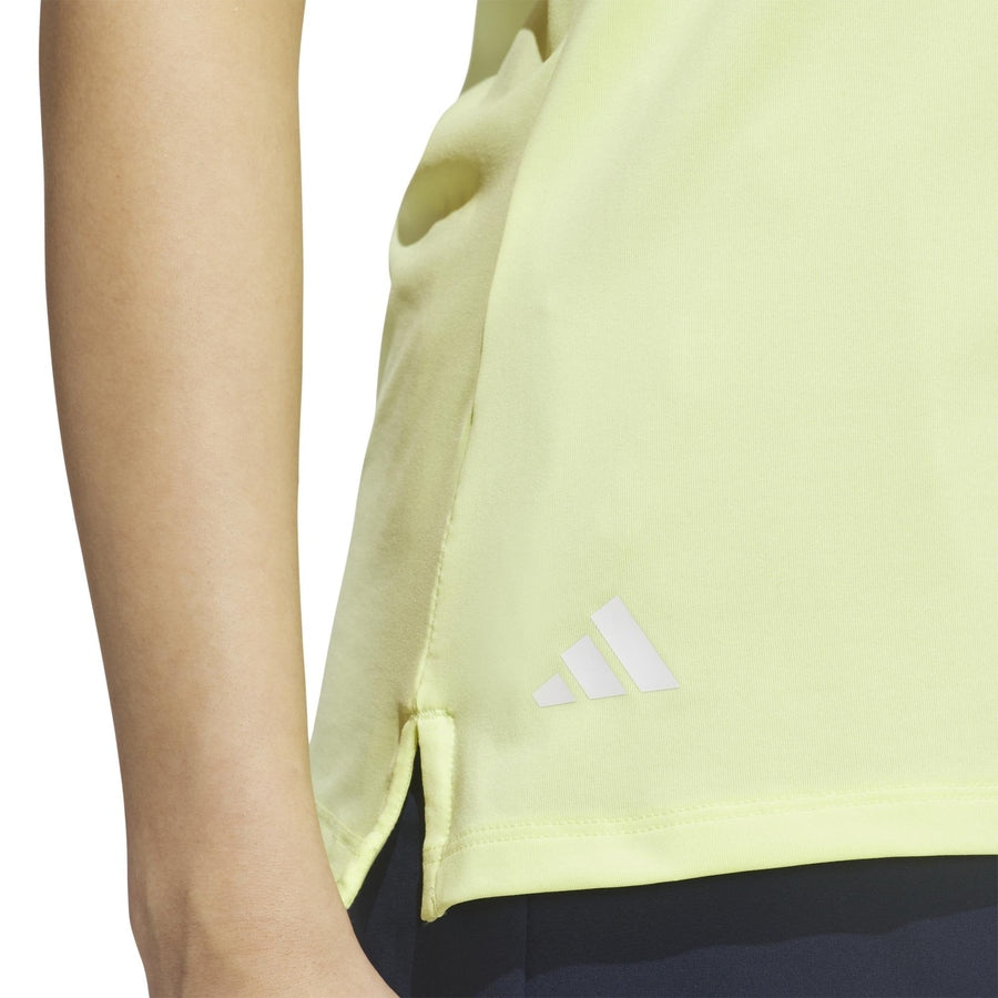 Adidas Ladies Ultimate365 Solid Short Sleeve Polo Shirt - Yellow