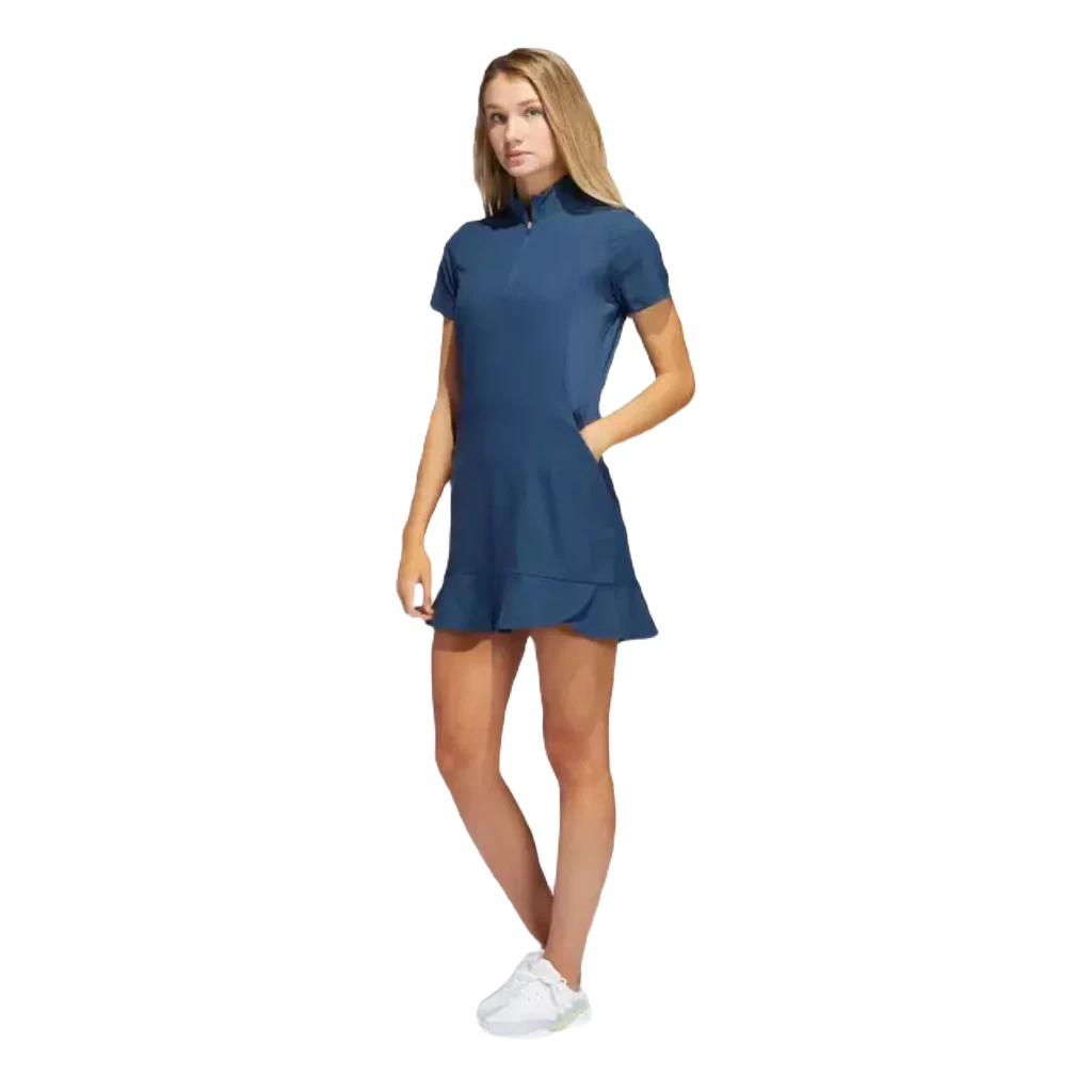 Adidas Ladies Frill Dress - Navy