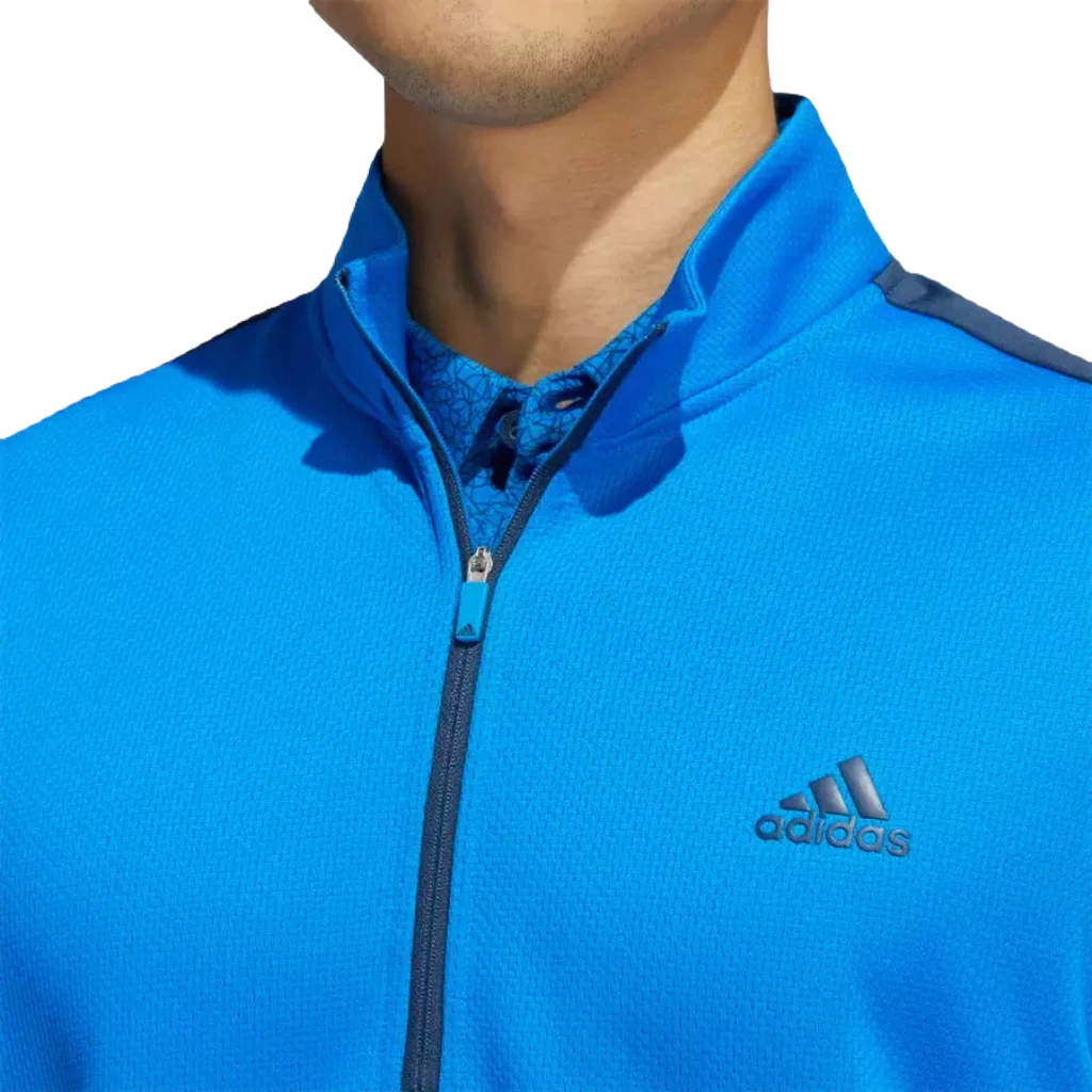 Adidas Colorblock Men's Quarter-Zip Pullover - Blue