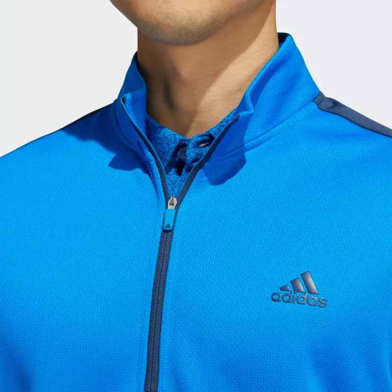 Adidas Colorblock Men's Quarter-Zip Pullover - Blue